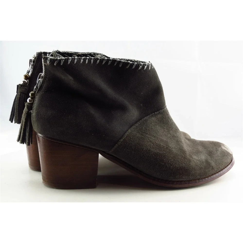 Toms Boot Sz 9 M Short‎ Boots Almond Toe Gray Leather Women